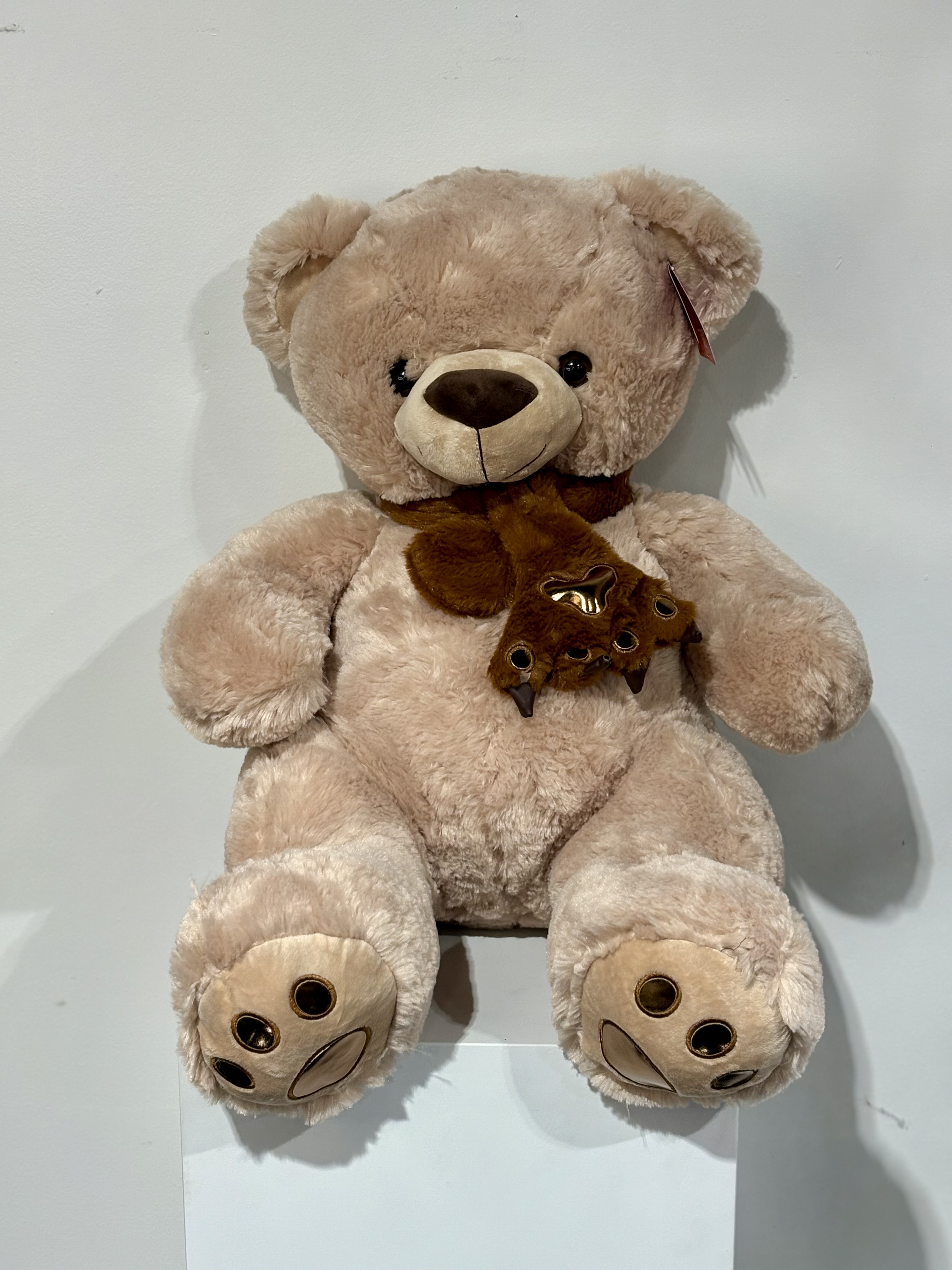 Paw Bear Plush — 28" (Light Brown) – Extra-large Huggable 28-inch light brown bear