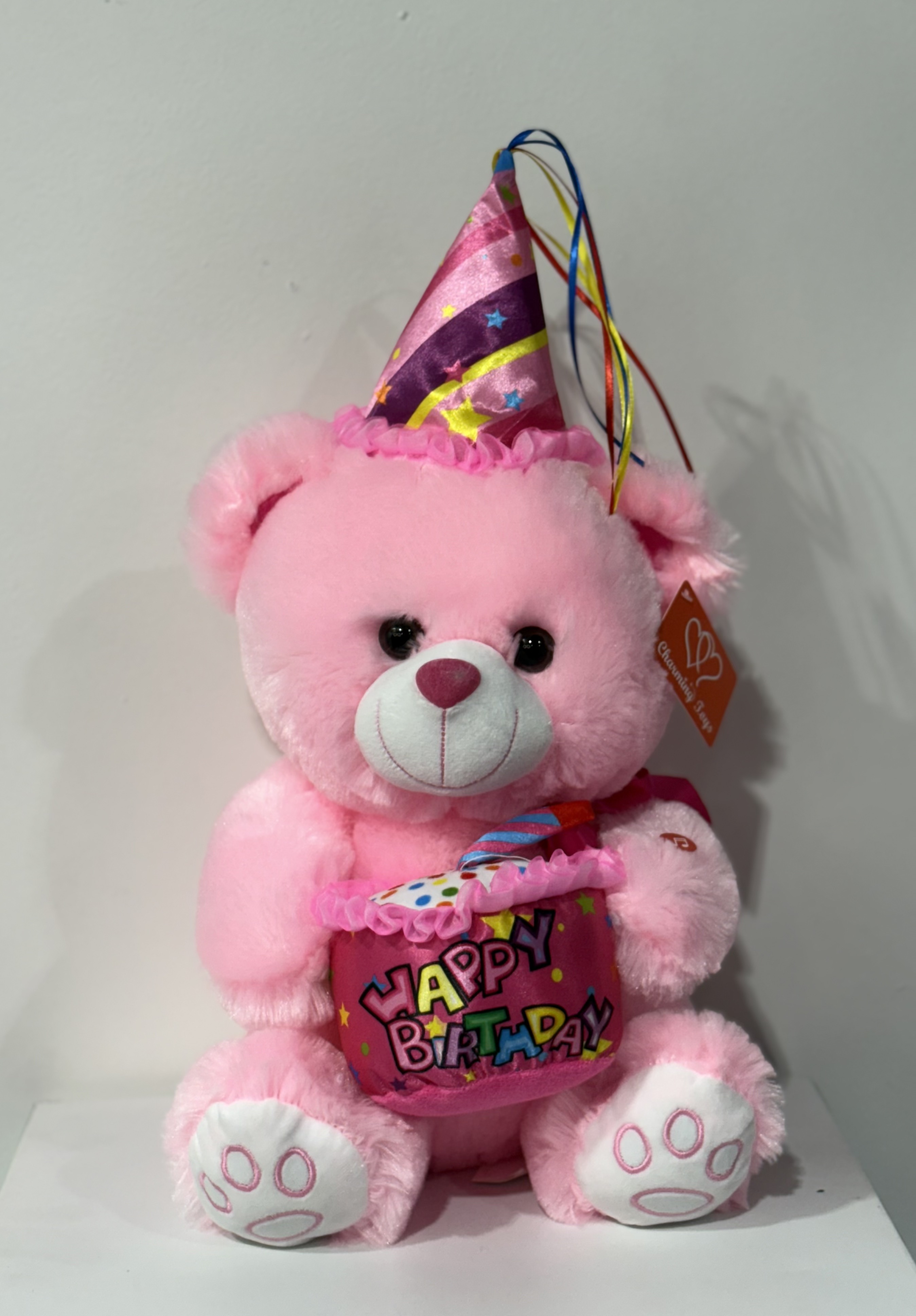 12" Pink Birthday Teddy Bear – Teddy Bear sing Happy Birthday at the press of a button!